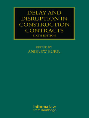 cover image of Delay and Disruption in Construction Contracts